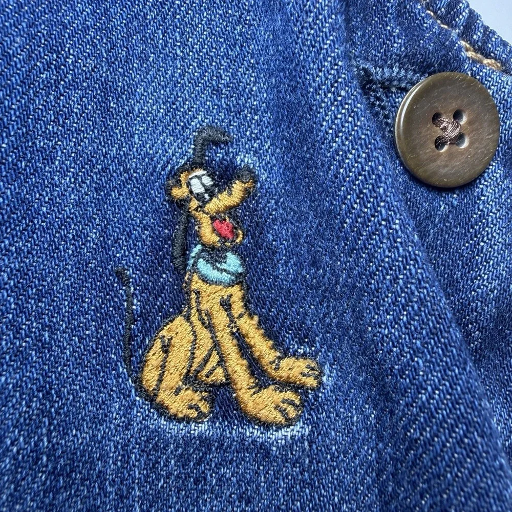 Baby Gap x Disney Denim Overalls 3-6M Mickey Friends Embroidered Dark Wash
